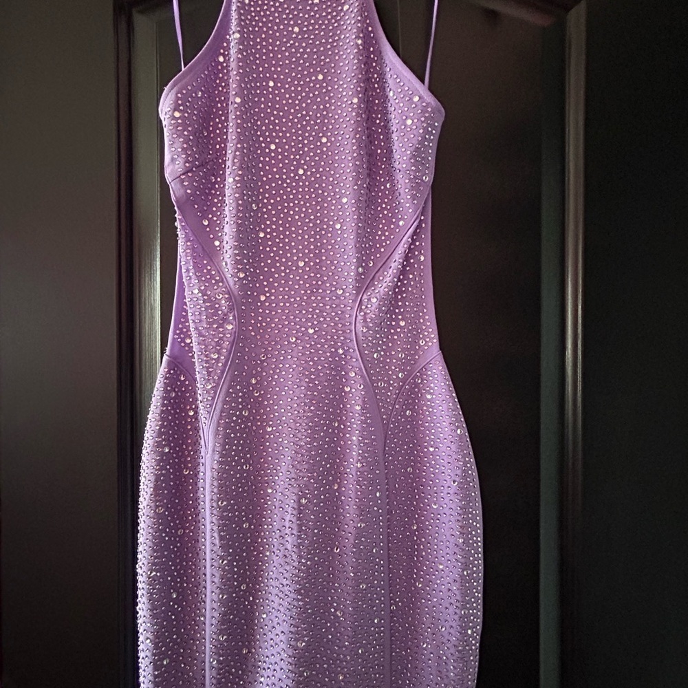 Elegant Lavender Sequin Dress